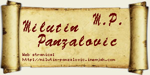 Milutin Panzalović vizit kartica